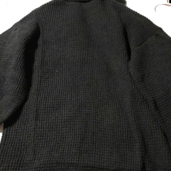 Classic Black Knit Mini Sweater Turtleneck Dress - Picture 8 of 8